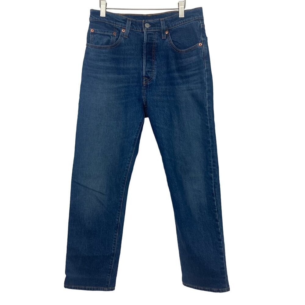 Levis 501 Jeans 27x27 Labeled 30 Classic Fit Button Fly Dark Wash Denim